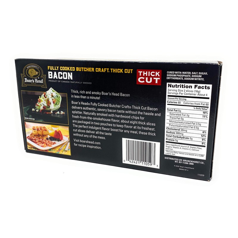 Boar's Head Thick Cut Fully Cooked Bacon - pack of