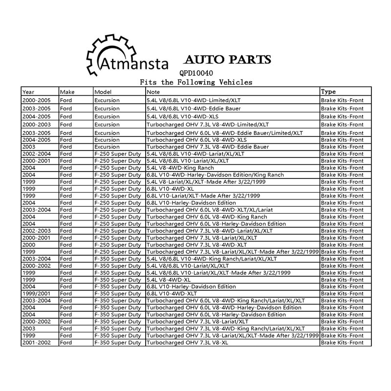 Atmansta QPD10040 Front Brake kit with Drilled/Slotted Rotors and Ceramic