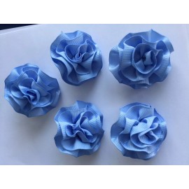 Unbranded Carnation Shaped Lapel Stud Pin - Cornflower Blue Ribbon Texture 2 Inch