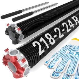 Toriexon Pair of Garage Door Spring 0.218 x 2” x 24” (Pair), 18000 Cycles Garage Spring Door Replacement, Heavy-Duty & Long-Lasting Garage Door Torsion Spring