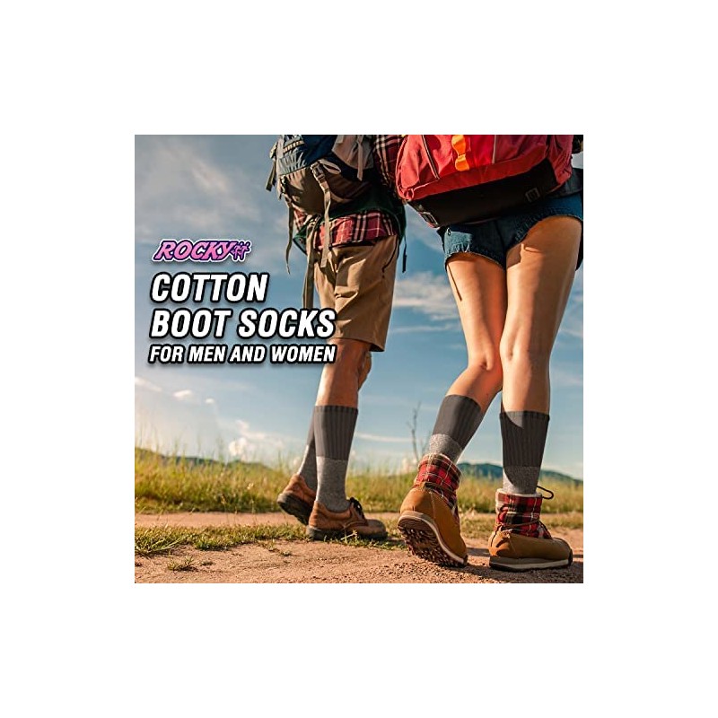 Rocky Calcetines térmicos para hombre, Gris (paquete de 6), Large