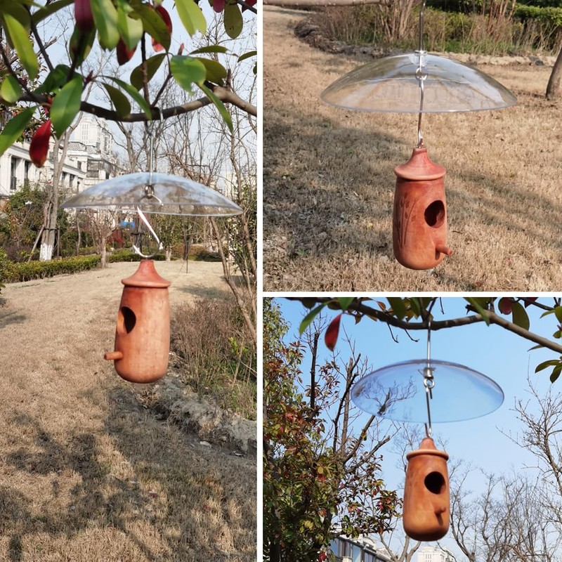 8" Mini Rain Cover for Bird Feeder/House - Clear Small