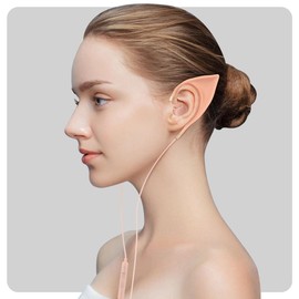 URIZONS Elf Earbuds Earphones in-Ear Headphones Ears for Kids - Elves Ear Design Ultra-Soft Corded Earphone Adorable Cosplay Headset Spirit Costume Accessories for iPhone/iPad Android/Computer