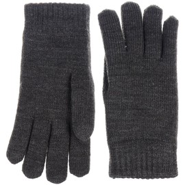 Be Your Own Style BYOS Winter Womens Toasty Warm Plush Fleece Lined Knit Gloves, 14 Solid Colors (Charcoal Gray)