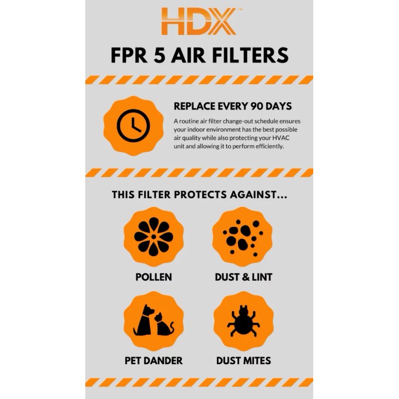 HDX 14 x 30 x 1 Standard Pleated Air Filter