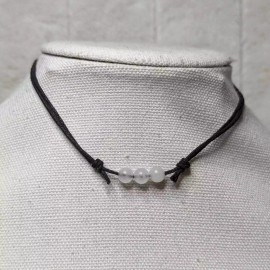 Handmade Rose Quartz Beaded Crystal Boho Hippie Adjustable Rope Necklace