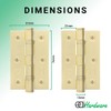 EAI Brass Door Hinges | 3 Inch / 76mm Satin