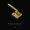 Linkaa Gold Door Lever Satin Brass Passage Door Handles, Bedroom