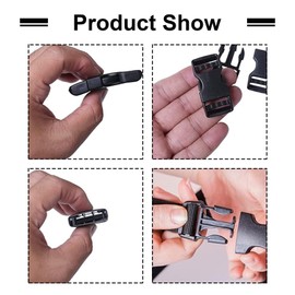 Raheem 15mm Plastic Buckles Side Release Buckle Plastic Buckle Clips for Luggage Rucksack/Back Pack Webbing Strap Backpack Accessories(2 Pack)