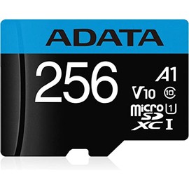 ADATA 256 GB Tarjeta de Memoria Micro SDXC con Adaptador Color Negro con Azul A1 (Clase 10)