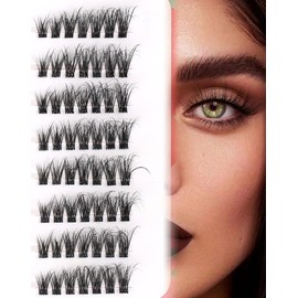 Katzenaugen-Wimpern-Cluster, Wispy Einzelwimpern, DIY Dünne Band-Cluster, Wimpernextensions mit D-Curl, Fluffige Wimpern-Cluster, Wasserdichte Natürliche Wimpern-Cluster