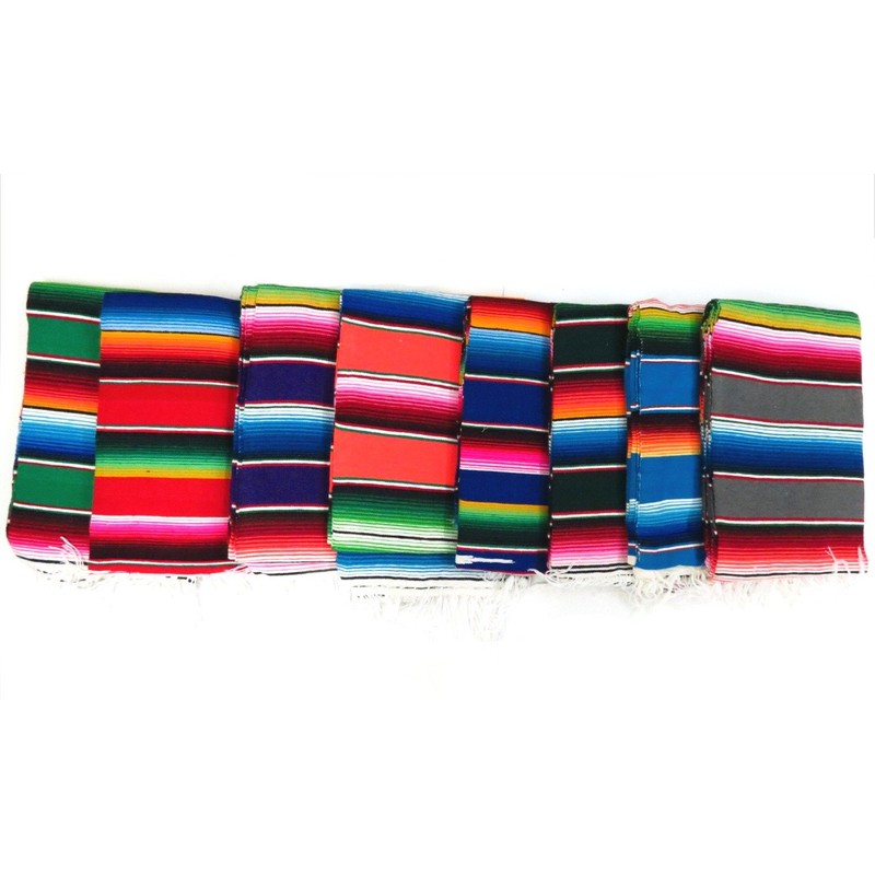 Leos Imports Mexican Serape Blanket (Medium 60"x24", Assorted)