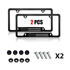 Unbranded 2X For Honda Accessories Car License Plate Frame Cover US Flag Patriot Aluminum