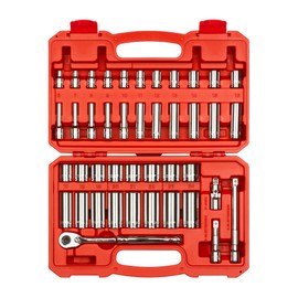 TEKTON 3/8 Inch Drive 6-Point Socket and Ratchet Set, 42-Piece (6-24 mm) SKT15201
