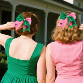 2Pcs Friendship Hair Accessories, Popular Movie Merch Hair Clips, Pink and Green Hair Bows for Women, Musical Gift Accessories for Fans