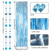 2pcs 3.2 x 8.3ft Glitter Baby Blue Foil Fringe Curtain
