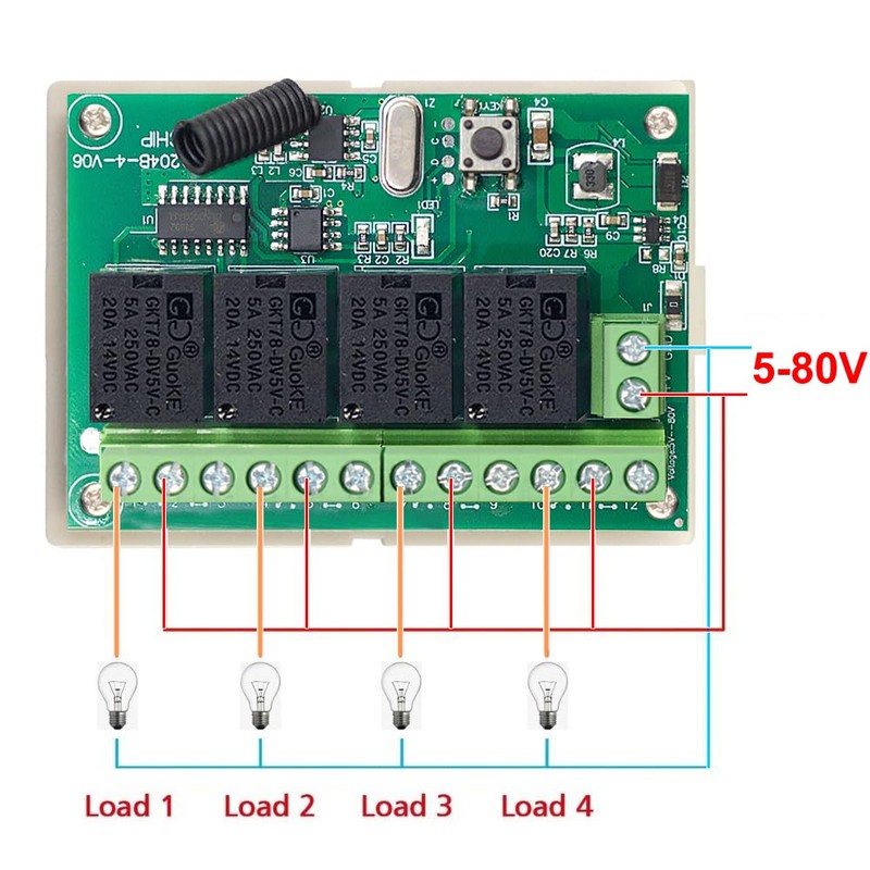 QIACHIP DC 12 V 24 V Wireless Remote Control Switch