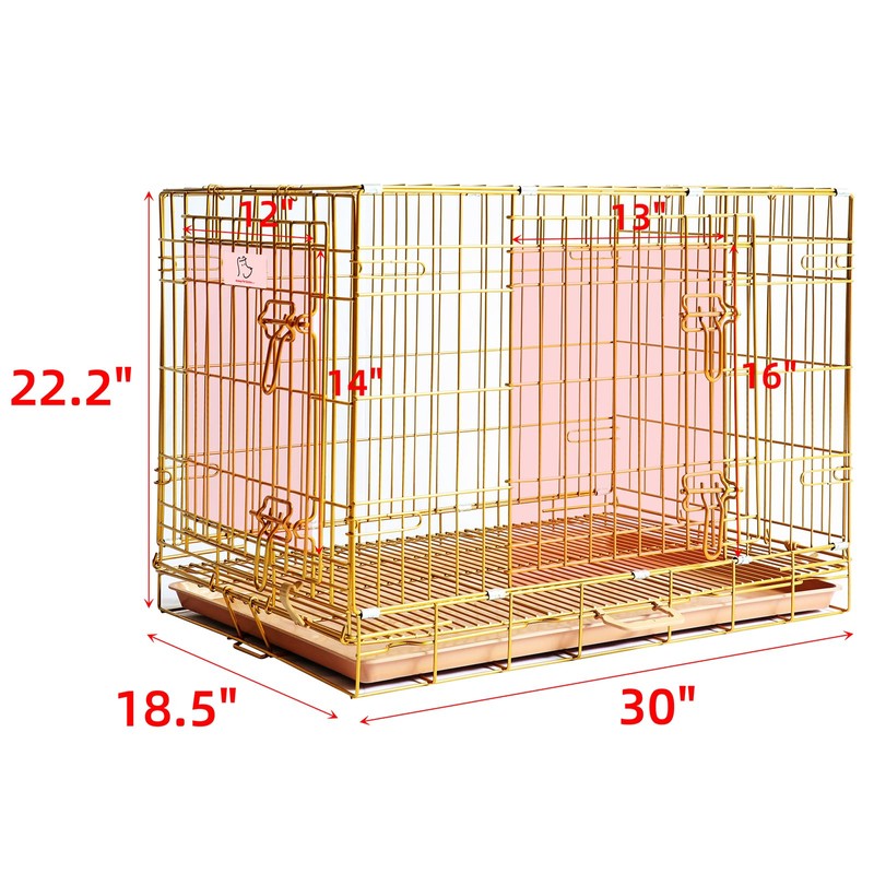 Piivos Dog Crate 30 Inch, Copper Gold Dog Kennel |