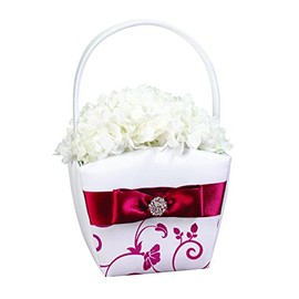 Lillian Rose -Red & White Flower Basket