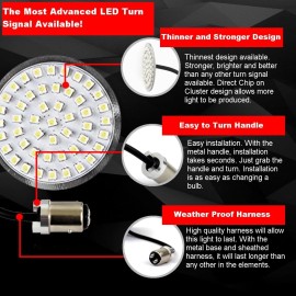 Eagle Lights 2" Harley LED Rear Turn Signals w/ Smoke Lenses Stop Tail Turn 1157
