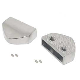 ERDANER 6pcs ID 5/8"(16mm) Metal Zipper Tail Clip, Zipper Buckle Tails Stoppers End Tips,for DIY Decoration Leather Craft Hardware,with Screw(Silver)