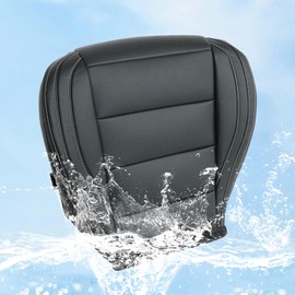 AOUTTUOA Driver & Passenger Side Bottom Perforated Leather Seat Cover Black Compatible with Ford Mustang 2015 2016 2017 2018 2019 2020 2021 2022 2023