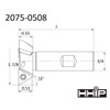 HHIP 2075-0508 60 Degree Indexable Dovetail Cutter, 3 Flute, 1-7/8"