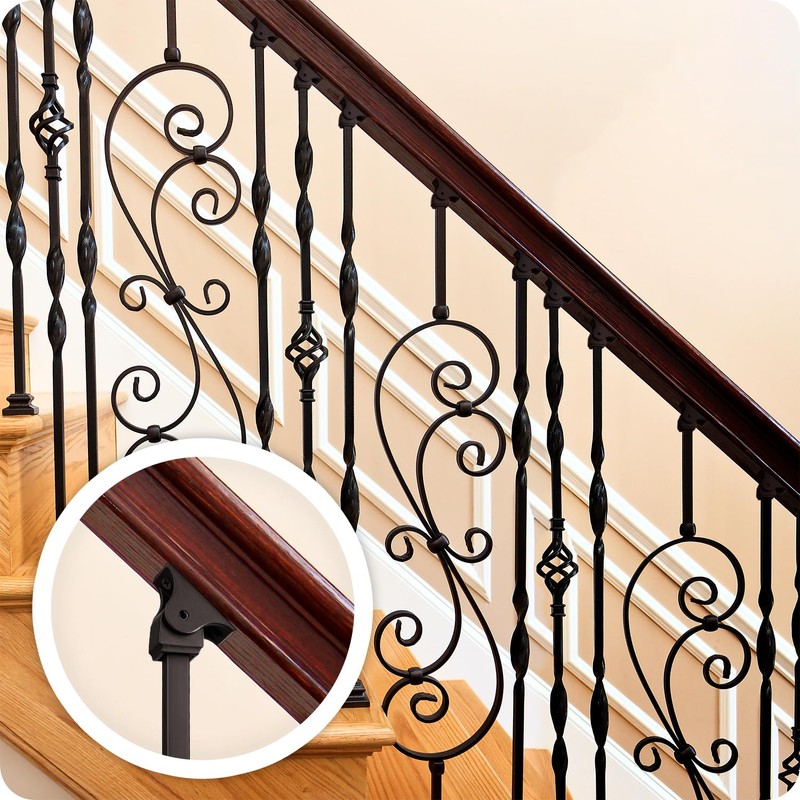 24P Wrought Iron Baluster Shoes Swivel Shoes Come with Screws
