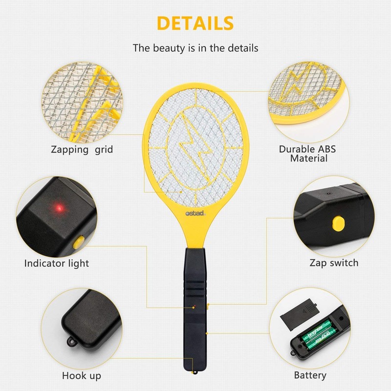 Electric Fly Swatter Racket - Indoor Bug Zapper for Home,