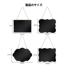 SKTMH 4 Pcs Mini Chalkboard Black Board Chalkboard Board Solid Hanging Type Doodle DIY Bulletin Board Message Board Drawing Board Open Open Close Sign Store Coffee Shop Home Entrance Interior