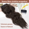 2 Pieza Extension de Cabello, 45CM Hair Extensions(Castaño Oscuro)