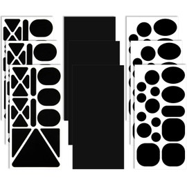 9 Sheets 96 Pcs Nylon Repair Patches Self Adhesive Patch Different Size and Shapes Clothes Waterproof Lightweight Clothing Fabric Repair Patch for Down Jacket, Tent Clothes, Outerwear(Black)
