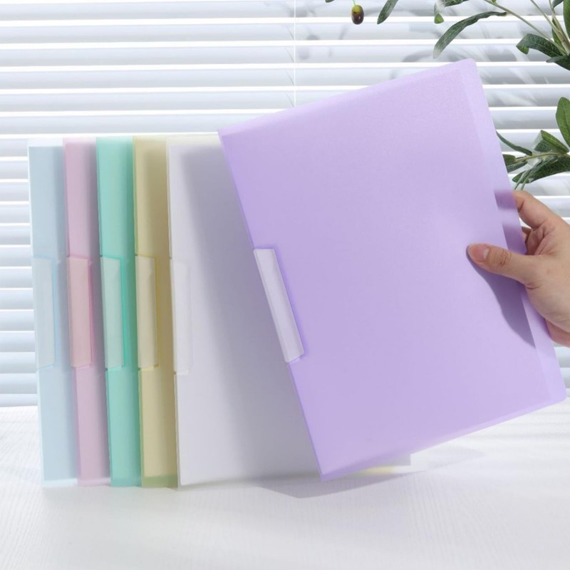 BDHYYM Pack of 6 A4 File Folders, Plastic, Sturdy, with