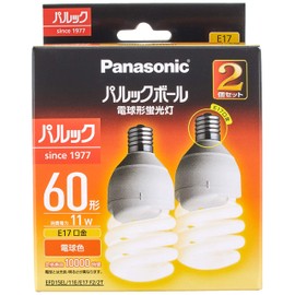 Panasonic EFD15EL11EE17F22T Pallook Ball, Base Diameter 0.7 inch (17 mm) Bulb, 60 Shape, Bulb Color, Pack of 2
