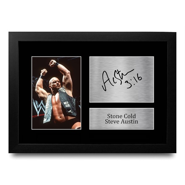 HWC Trading FR Stone Cold Steve Austin Gift Signed FRAMED