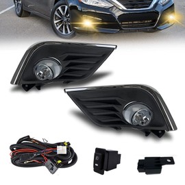 Fog Lights Compatible with 2016 2017 2018 Nissan Altima Bumper Driving Fog Lamps with Switch and Wiring Harness and Bezels