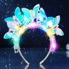 Zoestar LED Butterfly Headband Rhinestone Luminous Headbands Sparkly Crystal Headwear