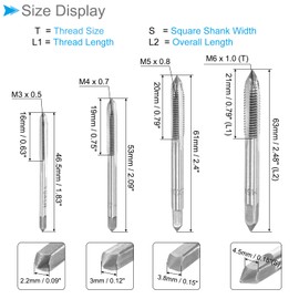 CoCud T-Handle Wrench & Tap & Drill Bit Set M3 M4 M5 M6 Thread Metric Thread Tap Variable Tap Holder Tapping Tool Kit - (Applications for Thread Repair) 9 Piece Set