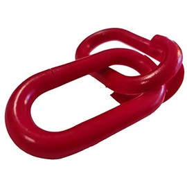 UvV Barrier Chain Emergency Links Set of 10 Repair and Connecting Links Made of Plastic in Many Colours and Sizes (10 mm, Red)
