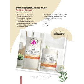 Crema Protectora Concentrada ACEITE de TORTUGA con VITAMINAS A y E Organic's 600grs. FLORIGAN (1 pieza)