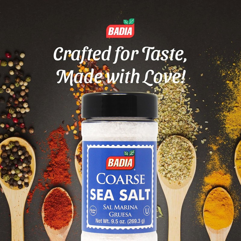 Badia Coarse Sea Salt, 9.5 oz – Natural Crystal Salt