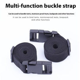 2 x Luggage straps, straps, car straps, sturdy carabiner straps with PP buckles, adjustable, 1.5 metres, heavy duty straps for rucksacks, sliding bags, cargo, luggage strapping (Black)