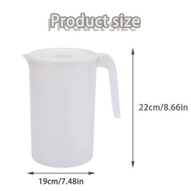 Plastic Jug with Lid, Water Jug Plastic Jug 2.5 L, Plastic Jug Water Jug, Plastic Jug, Ice Tea Jug, Water Jug with Handle for Tea, Juices, Milk, Cold or Hot Drinks (White)