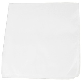 Daily Basic 12 Pack Solid 100% Cotton 22 in x 22 in Bandanas (White)