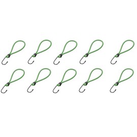 Set: 10-20 Stück Spanngummi mit Haken, 17cm Planenspanner mit Haken Schlinge, Extra Stark Gummiseile, Expanderhaken,Spanngurte Gummispanner für Planen, Zelte, weiß, schwarz, grün (10 Stück grün)