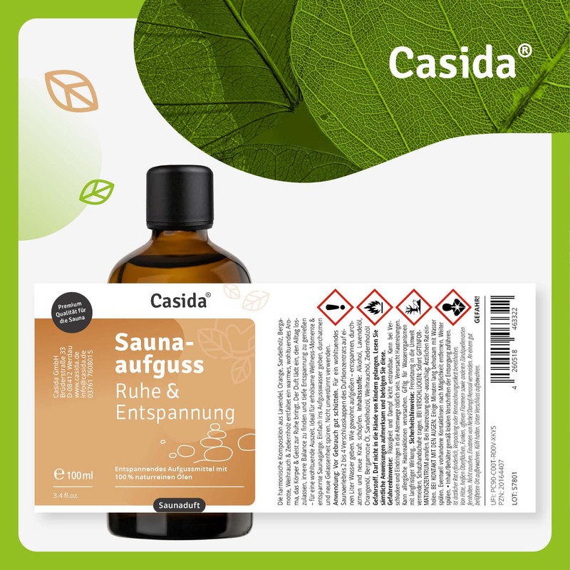 Casida Sauna Infusion Peace & Relaxation Natural Lavender Orange 100