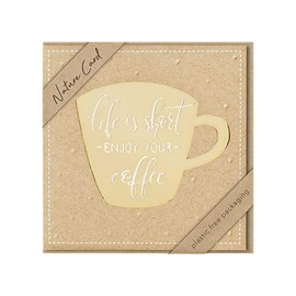 bsb bsb - Life is short - enjoy your coffee Karte - Karte mit tollem Motiv - Nachhaltige Karte mit Umschlag - Geschenk beste Freundin & Freund - Karte Liebe & Freundschaft 15,5 x 15,5 cm