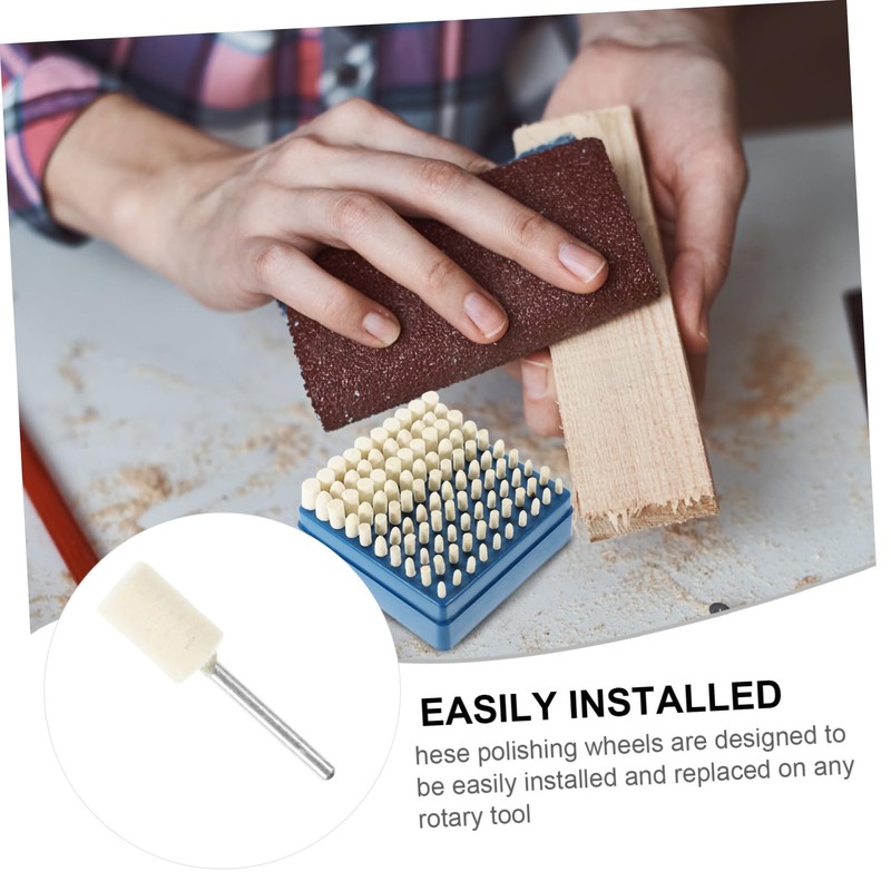 Mobestech 100pcs Wool Felt Polishing Bits Versatile Grinding and Buffing