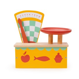 Mentari Wooden Toy Baking Weighing Scales - Pretend Play Food Kitchen Set For Children Ages 3+