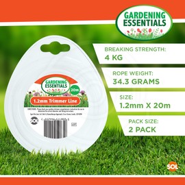 2pk Strimmer Wire 1.2mm x 20m | Heavy Duty Strimmer Line | Clear Strimmer Cord | Grass Trimmer Line | Grass Trimmer Wire | Wire for Strimmer Cable | Strimming Wire | Petrol Strimmer Wire Heavy Duty